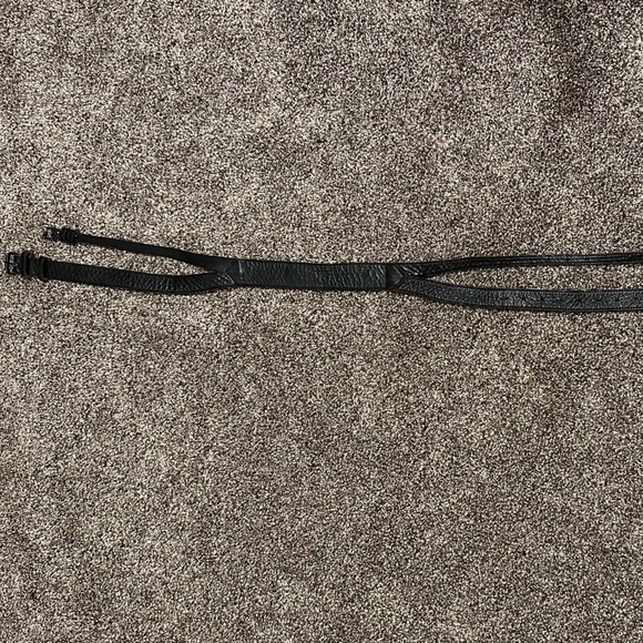 Vintage 1980 Razo for Elegant Black Leather Double Belt in a size M - Picture 3 of 6